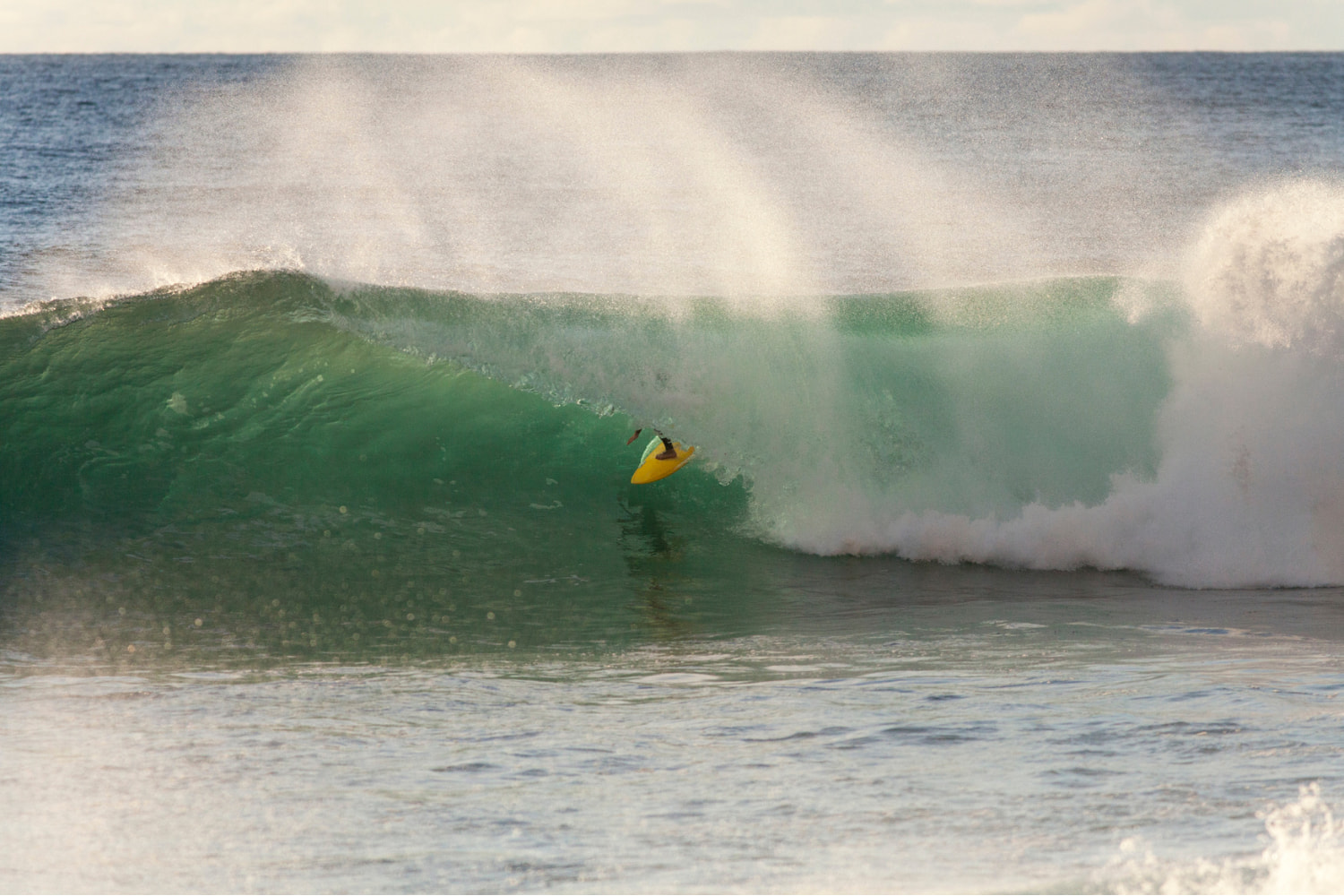 Perfect wave in a surf guiding session